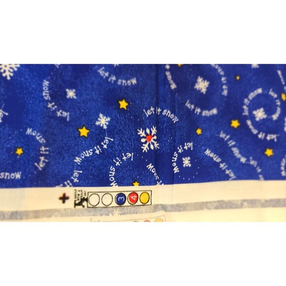 Let It Snow Snowflakes Blue Cotton Quilting Fabric 2/3 & 3/4 Yard Pieces Sewing - Picture 8 of 10